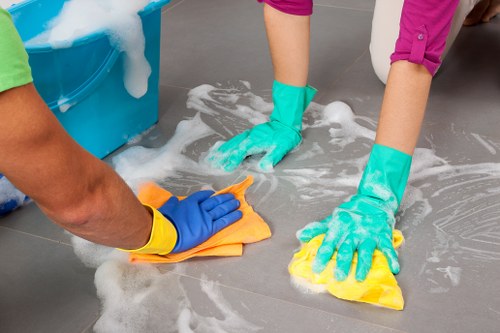 Professional office cleaning in a Chelsea workplace reception area